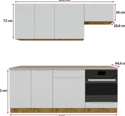 Meble Kuchenne>Stolkar Nowoczesne meble kuchenne 200 cm ISABEL szary jasny