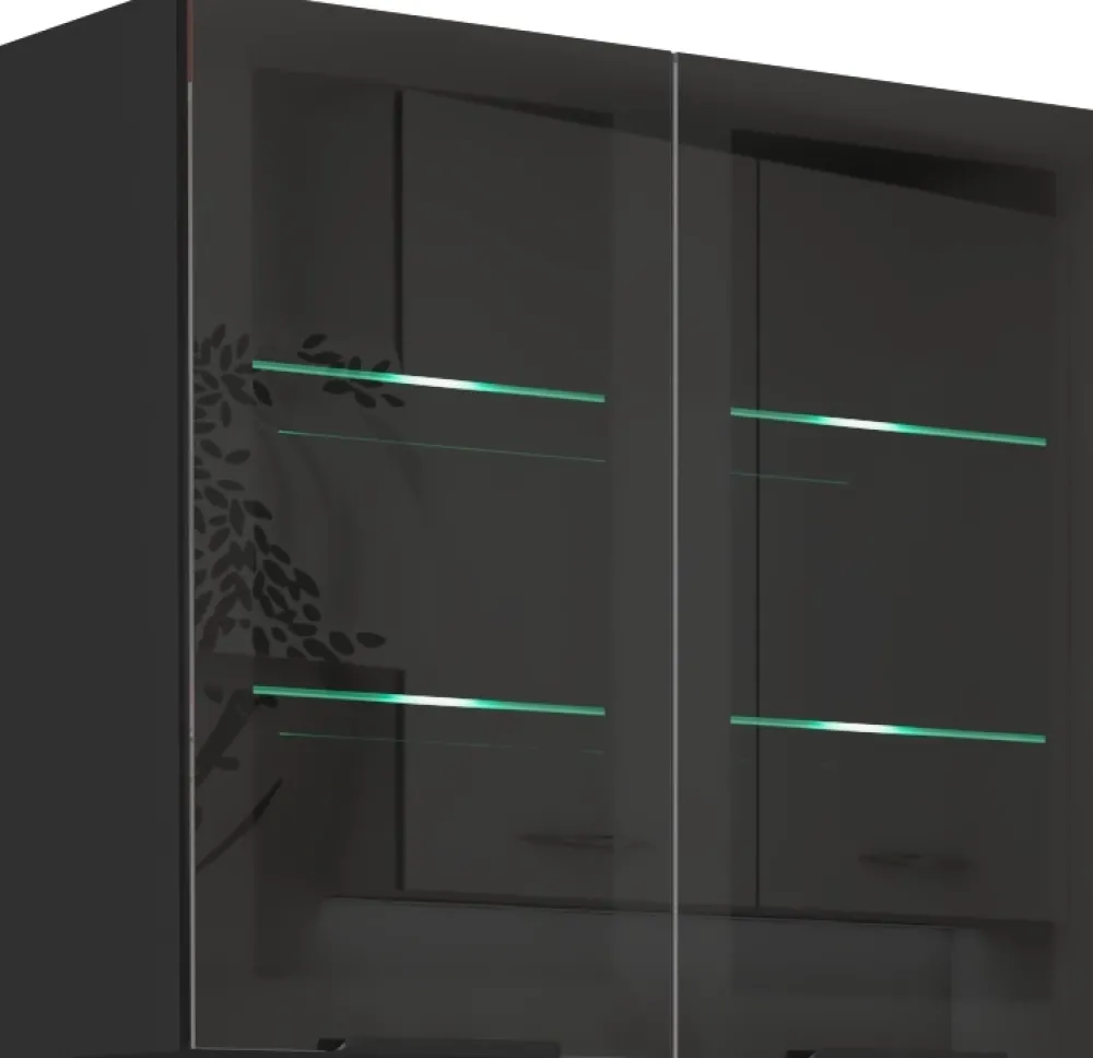 Meble Kuchenne>Lempert Nowoczesne meble kuchenne 260 cm SELENA cichy domyk czerń kaszmir