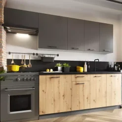 Meble Kuchenne>Stolkar Nowoczesne szafki kuchenne dąb artisan grafit CLARA