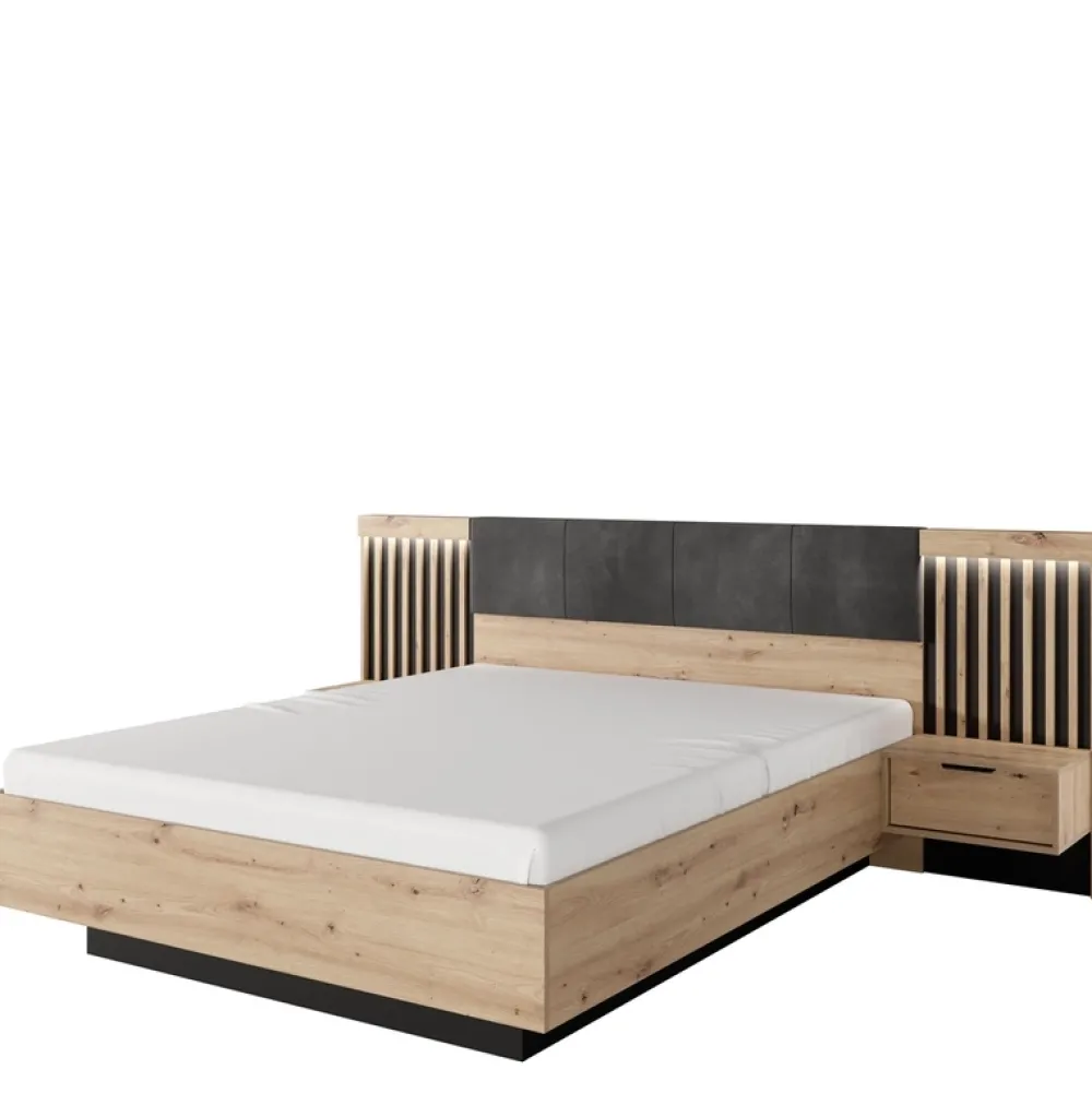 Meble Młodzieżowe|Zestawy Mebli Do Sypialni>LASKI Nowoczesne szafki nocne z szufladami TERAMO dąb artisan antracyt