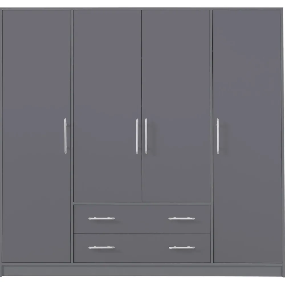 Meble Dla Dzieci|Meble Młodzieżowe>MEBLAR Nowoczesne szafy do sypialni SEVAS półki szuflady antracyt