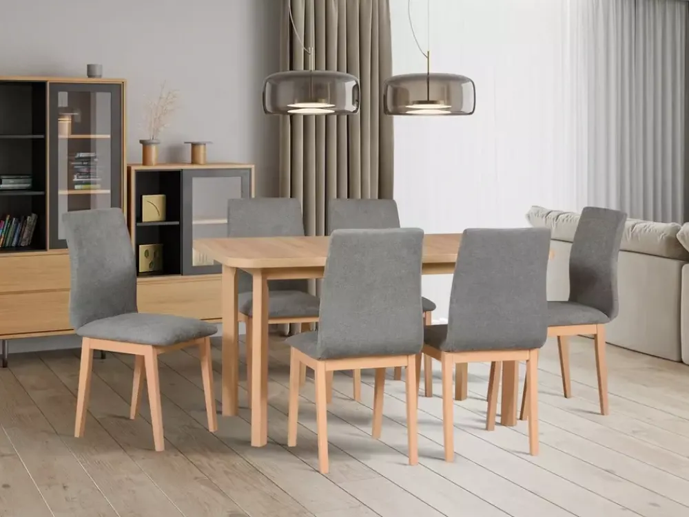 Krzesła Drewniane|Krzesła>DREWMIX Nowoczesne tapicerowane krzesło drewniane do jadalni LEVATE