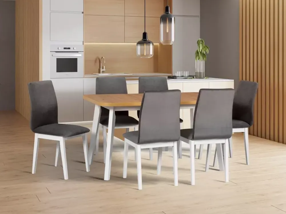 Krzesła Drewniane|Krzesła>DREWMIX Nowoczesne tapicerowane krzesło drewniane do jadalni LEVATE