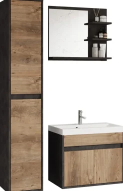 Meble Łazienkowe>BRATEX Nowoczesne wiszące meble łazienkowe z umywalką 60 cm CHAPO