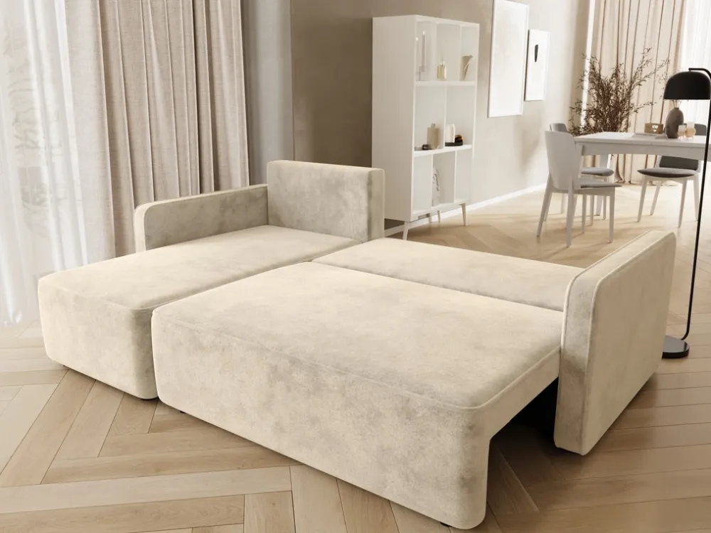 Meble Dla Dzieci|Meble Młodzieżowe>BROMARKT Nowoczesny beżowy narożnik z funkcją spania do salonu QULIO