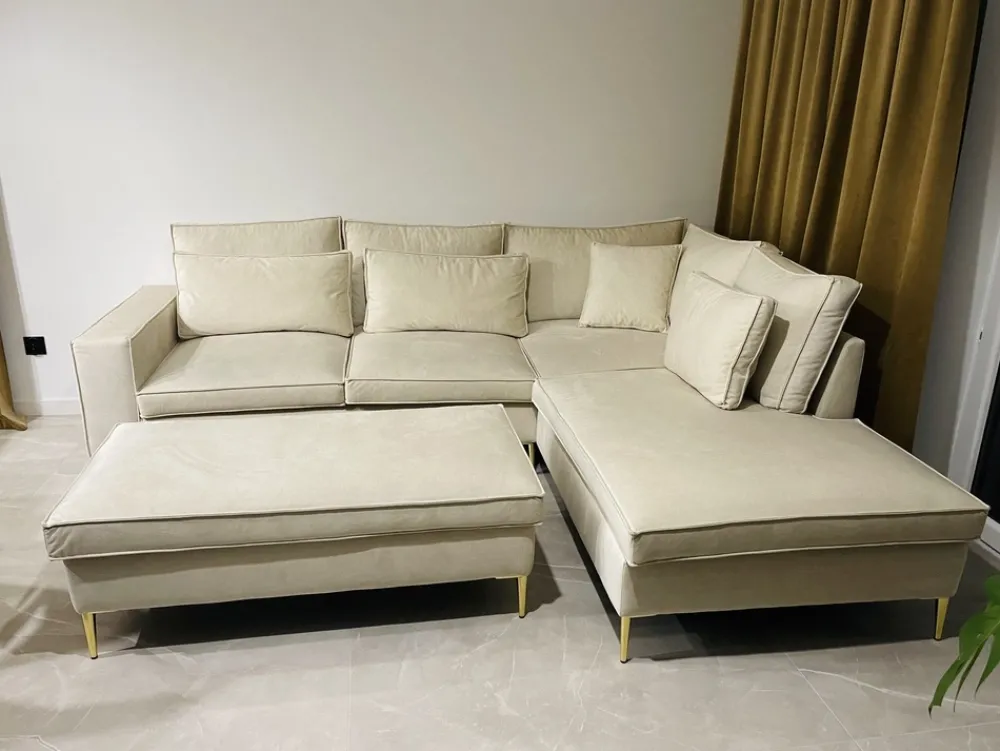 Narożniki>NEXT COLLECTION Nowoczesny beżowy narożnik do salonu EMBER