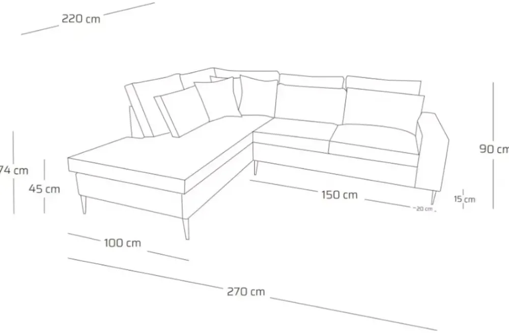 Narożniki>NEXT COLLECTION Nowoczesny beżowy narożnik do salonu EMBER