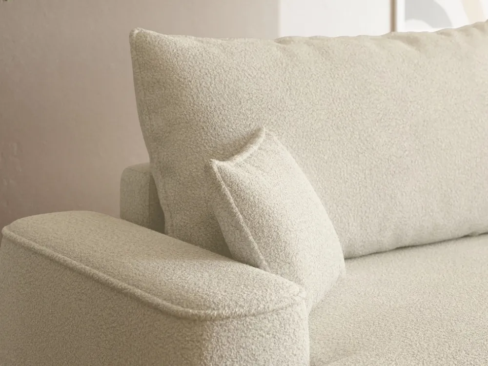 Meble Dla Dzieci|Meble Młodzieżowe>BROMARKT Nowoczesny beżowy narożnik do salonu z funkcją spania CARMELLO boucle