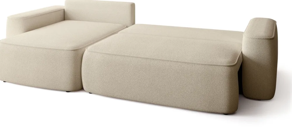 Meble Dla Dzieci|Meble Młodzieżowe>BROMARKT Nowoczesny beżowy narożnik z funkcją spania do salonu CARMELLO DUO