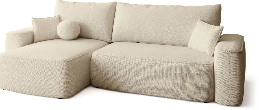 Meble Dla Dzieci|Meble Młodzieżowe>BROMARKT Nowoczesny beżowy narożnik z funkcją spania do salonu CARMELLO DUO