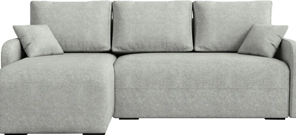 Narożniki>IZABELLA MEBLE Nowoczesny brązowy narożnik z funkcją spania boucle MALEN