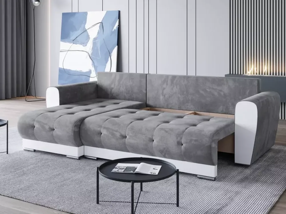 Meble Dla Dzieci|Meble Młodzieżowe>BROMARKT Nowoczesny czarny narożnik z funkcją spania do salonu DOMI