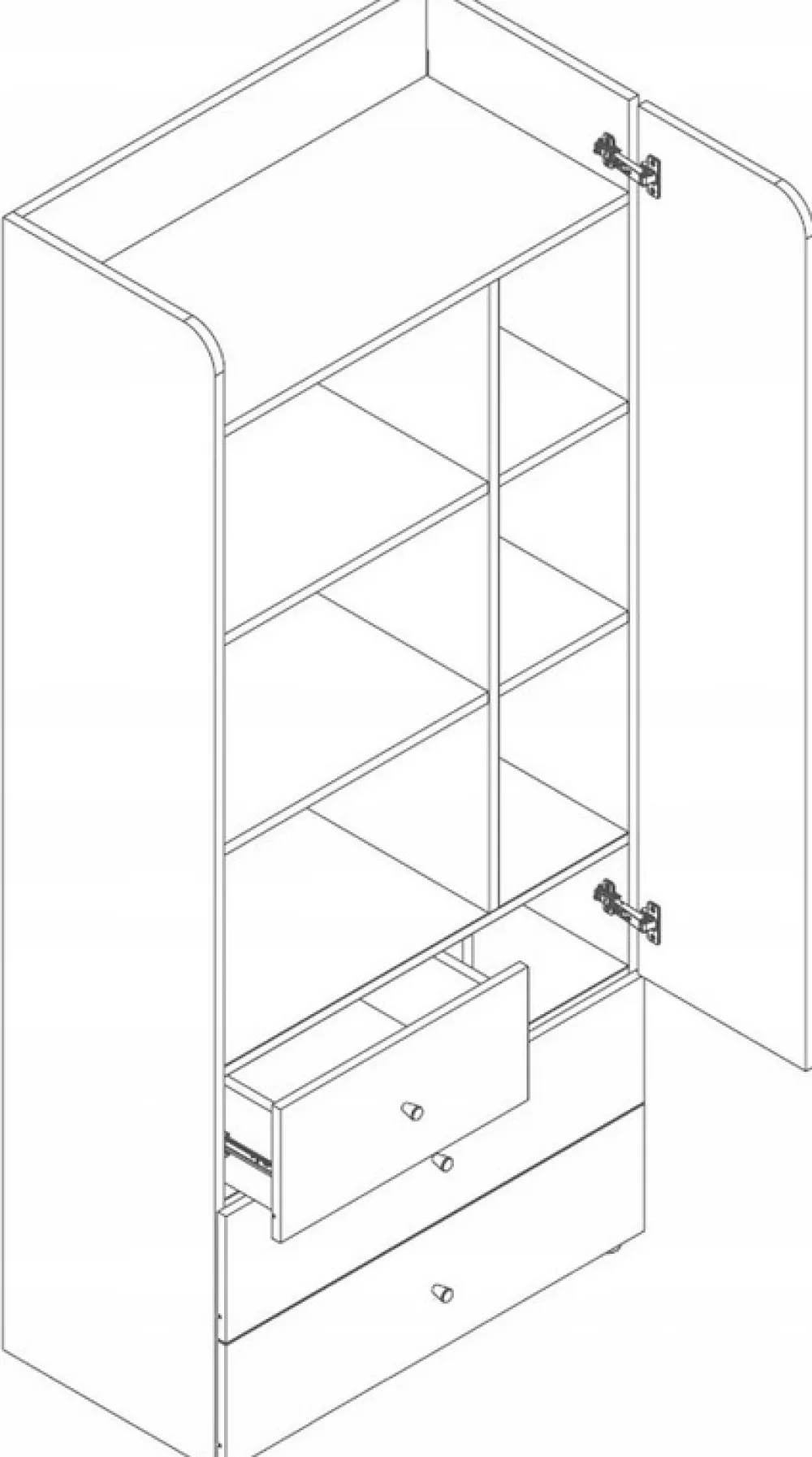 Zestawy Mebli Młodzieżowych>JUREK Nowoczesny duży regał młodzieżowy z szufladami 80 cm YOKO