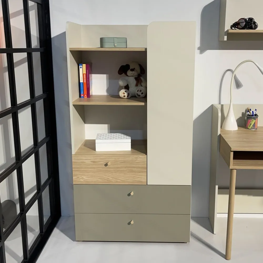 Zestawy Mebli Młodzieżowych>JUREK Nowoczesny duży regał młodzieżowy z szufladami 80 cm YOKO