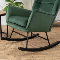 Fotele>MEBEL ELITE Nowoczesny fotel bujany do salonu zielony JAXON