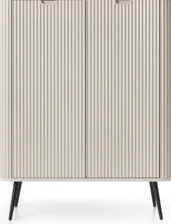 Zestawy Mebli Do Salonu>PIASKI Nowoczesny komplet frezowanych mebli do salonu ZENIT kaszmir