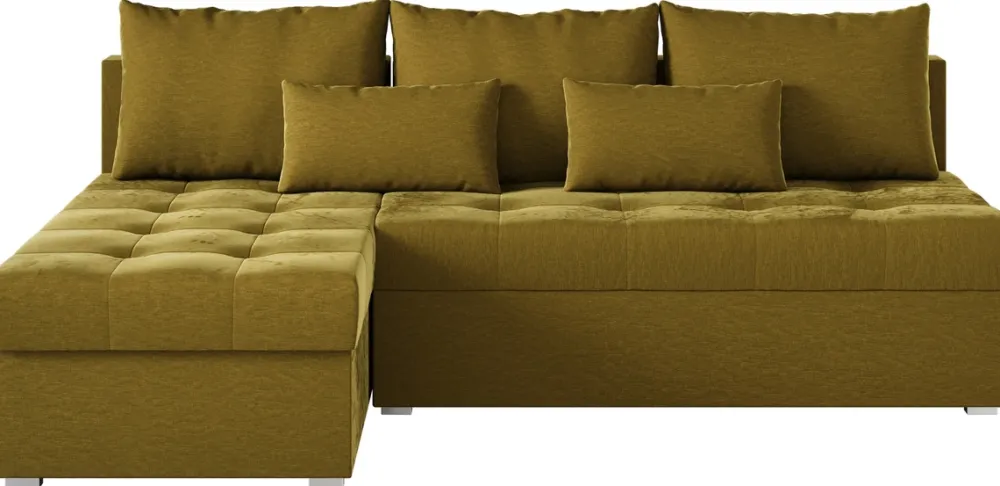 Meble Dla Dzieci|Meble Młodzieżowe>BROMARKT Nowoczesny mały musztardowy narożnik z funkcją spania HOT SLIM