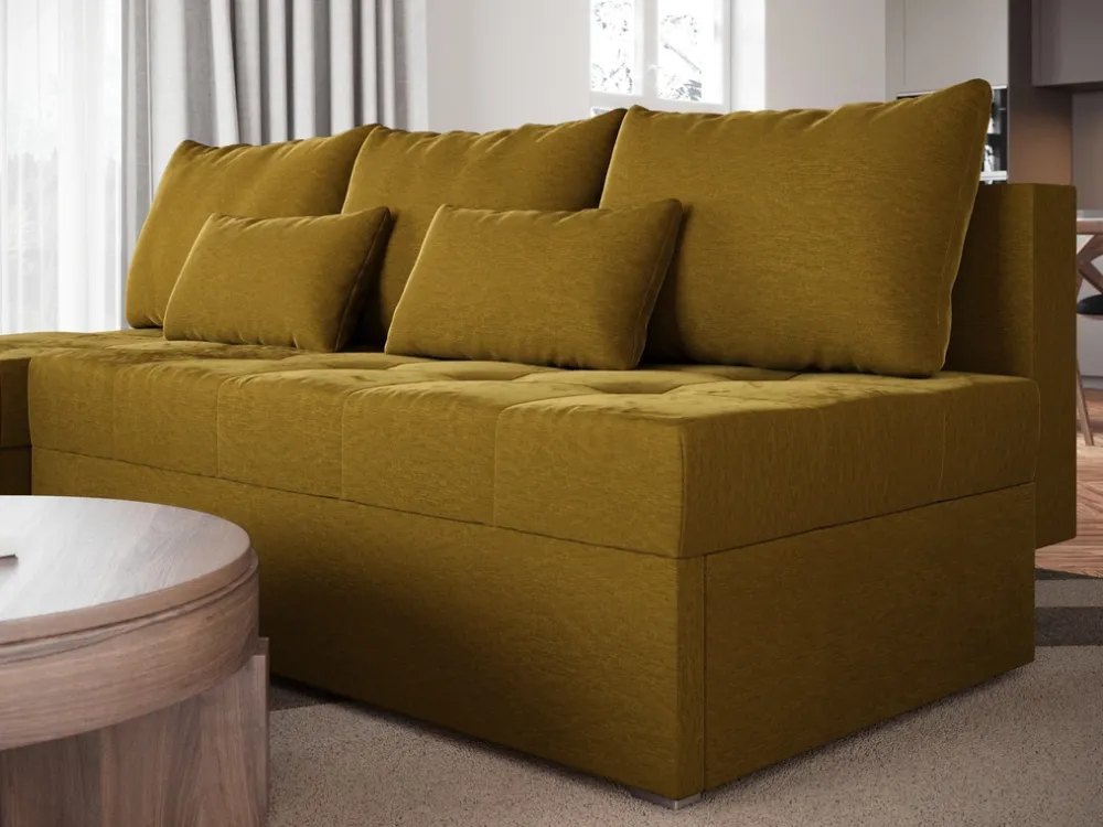 Meble Dla Dzieci|Meble Młodzieżowe>BROMARKT Nowoczesny mały musztardowy narożnik z funkcją spania HOT SLIM