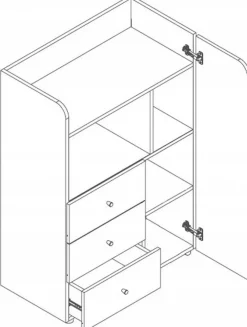 Zestawy Mebli Młodzieżowych>JUREK Nowoczesny mały regał do pokoju młodzieżowego 80 cm YOKO