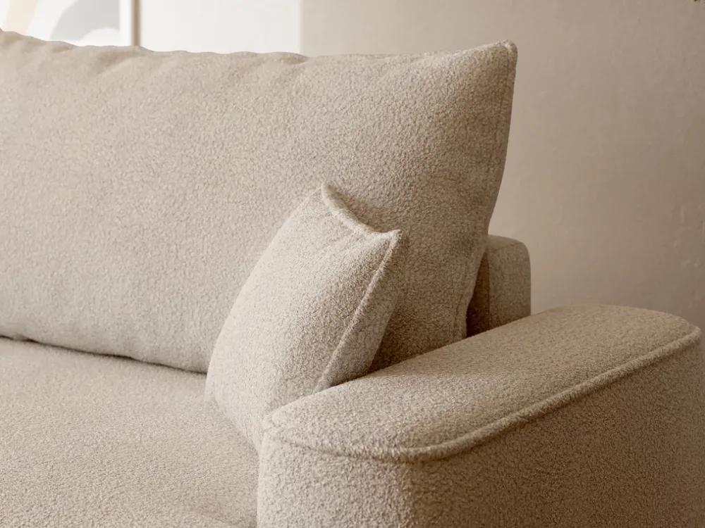 Meble Dla Dzieci|Meble Młodzieżowe>BROMARKT Nowoczesny narożnik beżowy z funkcją spania CARMELLO DUO boucle