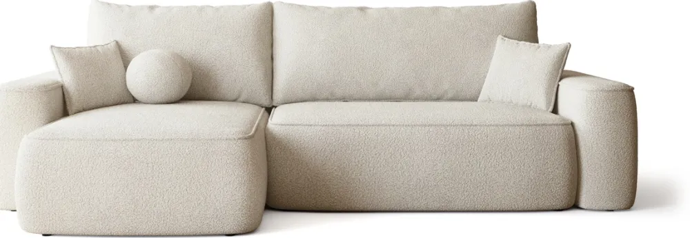 Meble Dla Dzieci|Meble Młodzieżowe>BROMARKT Nowoczesny narożnik boucle z funkcją spania do salonu CARMELLO DUO