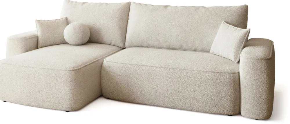 Meble Dla Dzieci|Meble Młodzieżowe>BROMARKT Nowoczesny narożnik boucle z funkcją spania do salonu CARMELLO DUO