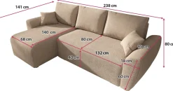 Meble Dla Dzieci|Narożniki></noscript>IZABELLA MEBLE Nowoczesny narożnik boucle z funkcją spania do salonu ROTTERDAM