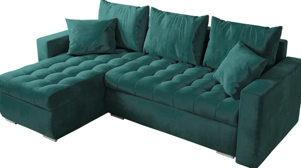 Meble Dla Dzieci|Meble Młodzieżowe>BROMARKT Nowoczesny narożnik butelkowa zieleń LUIS