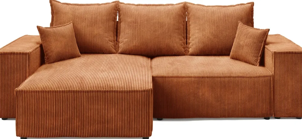 Meble Dla Dzieci|Narożniki>BROMARKT Nowoczesny narożnik do salonu z funkcją spania sztruksowy ELDON