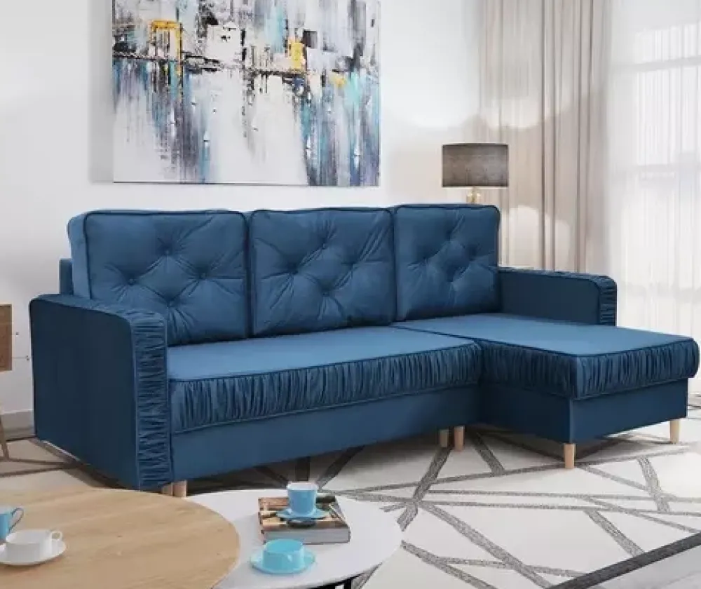 Narożniki>NEXT COLLECTION Nowoczesny narożnik do salonu w stylu glamour TOPEZ funkcja spania