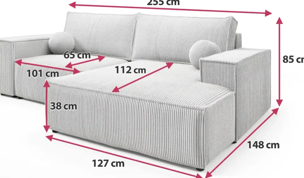 Meble Dla Dzieci|Narożniki>BROMARKT Nowoczesny narożnik do salonu z funkcją spania grafit PABLO MINI