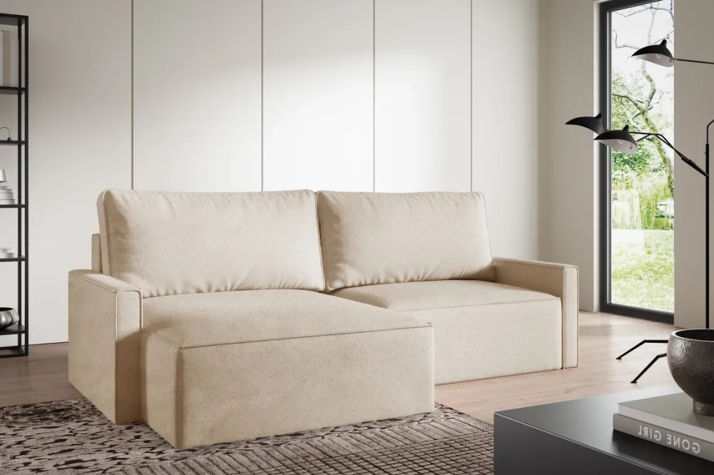 Meble Dla Dzieci|Narożniki>BROMARKT Nowoczesny narożnik do salonu z funkcją spania i pojemnikiem boucle NORBERT