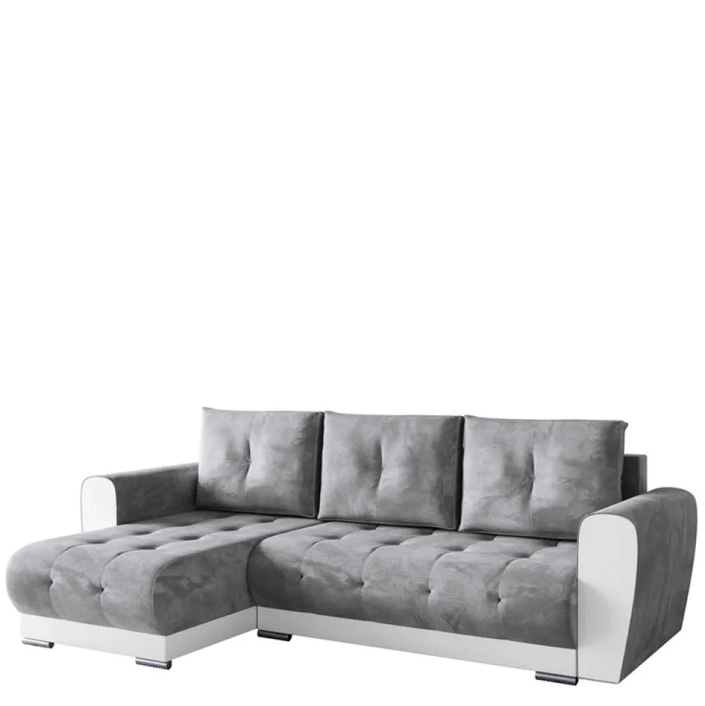 Meble Dla Dzieci|Meble Młodzieżowe>BROMARKT Nowoczesny narożnik do salonu z funkcją spania DOMI szary