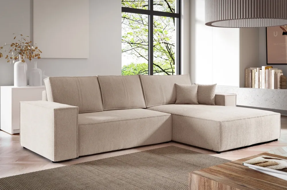 Meble Dla Dzieci|Narożniki>BROMARKT Nowoczesny narożnik do salonu z funkcją spania i pojemnikiem AMANDA