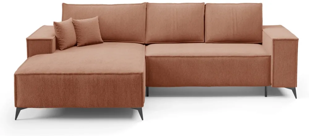 Meble Dla Dzieci|Narożniki>BROMARKT Nowoczesny narożnik do salonu z funkcją spania i pojemnikiem rdzawy APOLLO