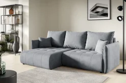 Meble Dla Dzieci|Narożniki>BROMARKT Nowoczesny narożnik do salonu szary rozkładany HUDSON