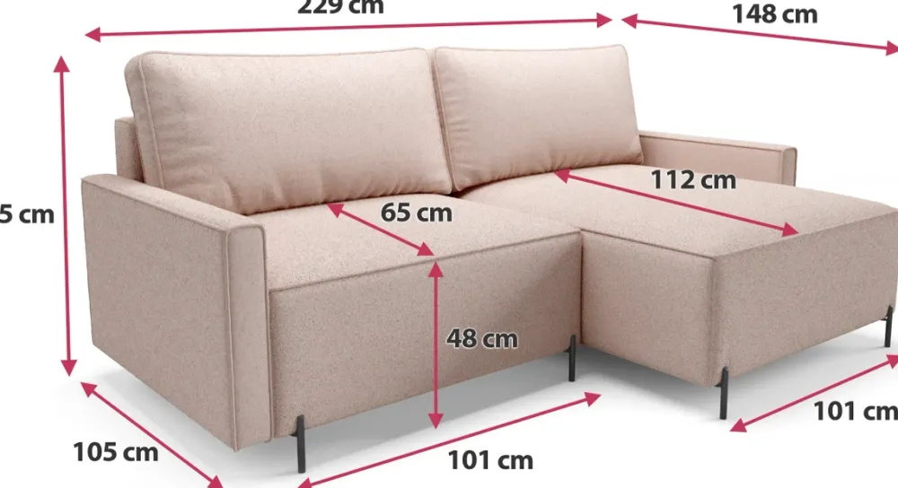 Narożniki|Meble Dla Dzieci>BROMARKT Nowoczesny narożnik loft na nóżkach z funkcją spania i pojemnikiem NORTON