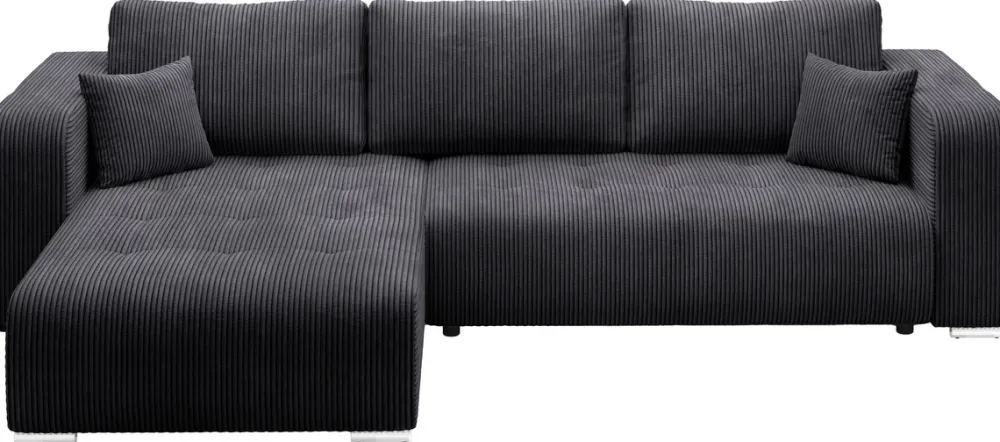 Meble Dla Dzieci|Narożniki>BROMARKT Nowoczesny narożnik rozkładany do salonu z funkcją spania grafitowy CELEST