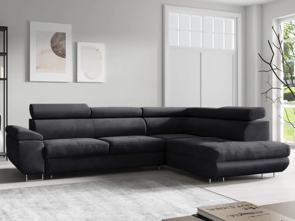 Narożniki>Meble Grand Nowoczesny narożnik rozkładany do salonu z funkcją spania LISA