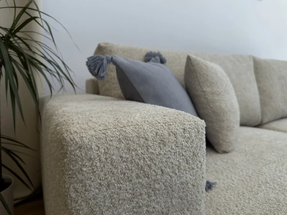 Meble Dla Dzieci|Narożniki>BROMARKT Nowoczesny narożnik z funkcją spania boucle uniwersalny ceglany z pojemnikiem CAMILO