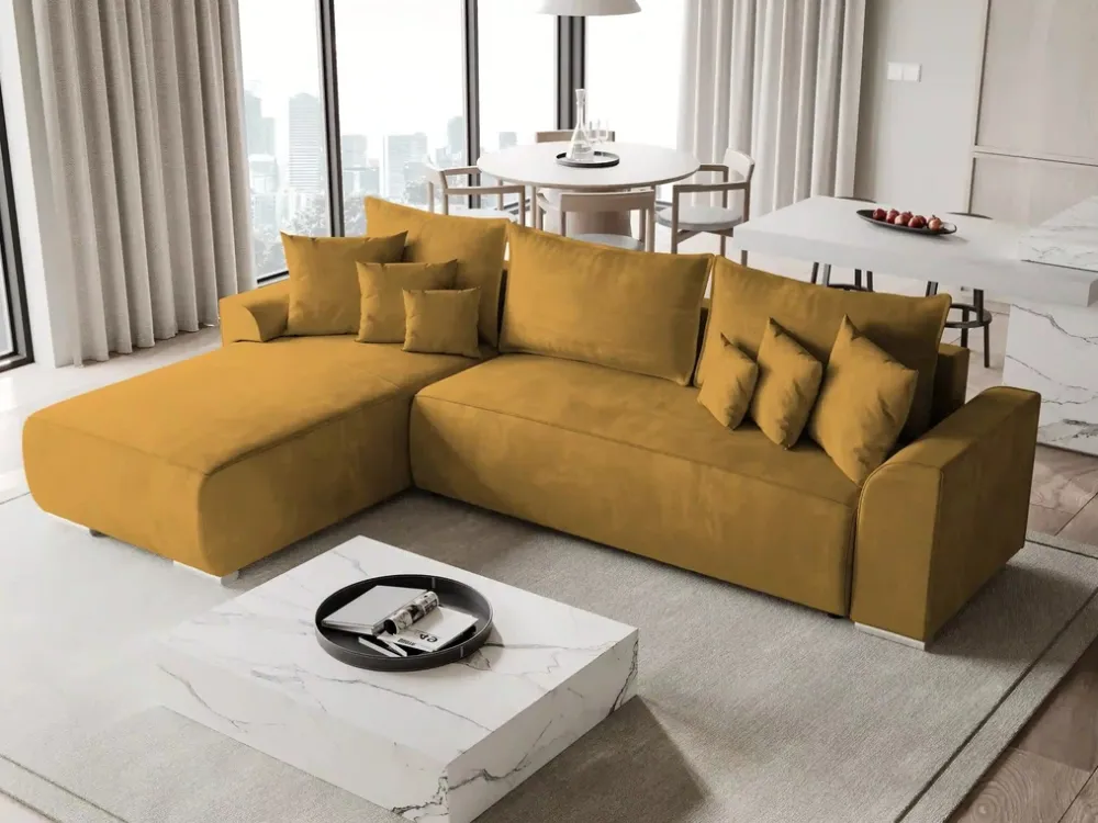 Meble Dla Dzieci|Narożniki>BROMARKT Nowoczesny narożnik z funkcją spania SYDNEY welur