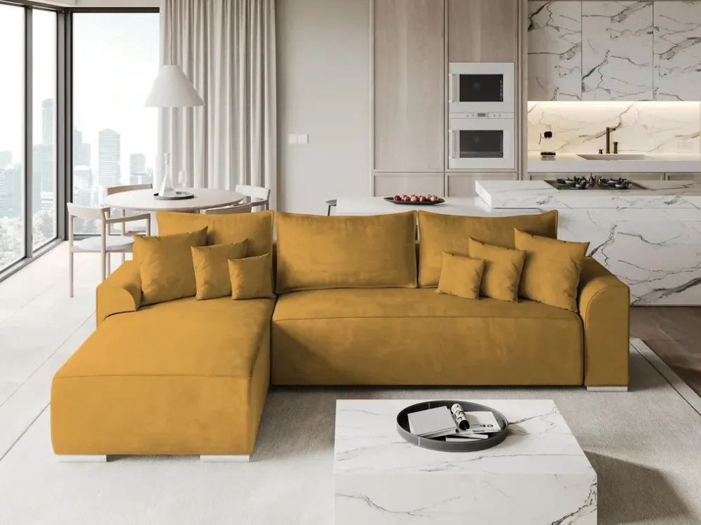 Meble Dla Dzieci|Narożniki>BROMARKT Nowoczesny narożnik z funkcją spania SYDNEY welur