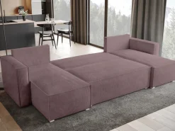 Narożniki>BROMARKT Nowoczesny narożnik z funkcją spania TOP U pojemnik na pościel