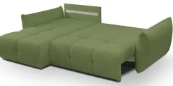 Meble Dla Dzieci|Narożniki>LASKI Nowoczesny narożnik z funkcją spania do salonu zielony BERGAMO