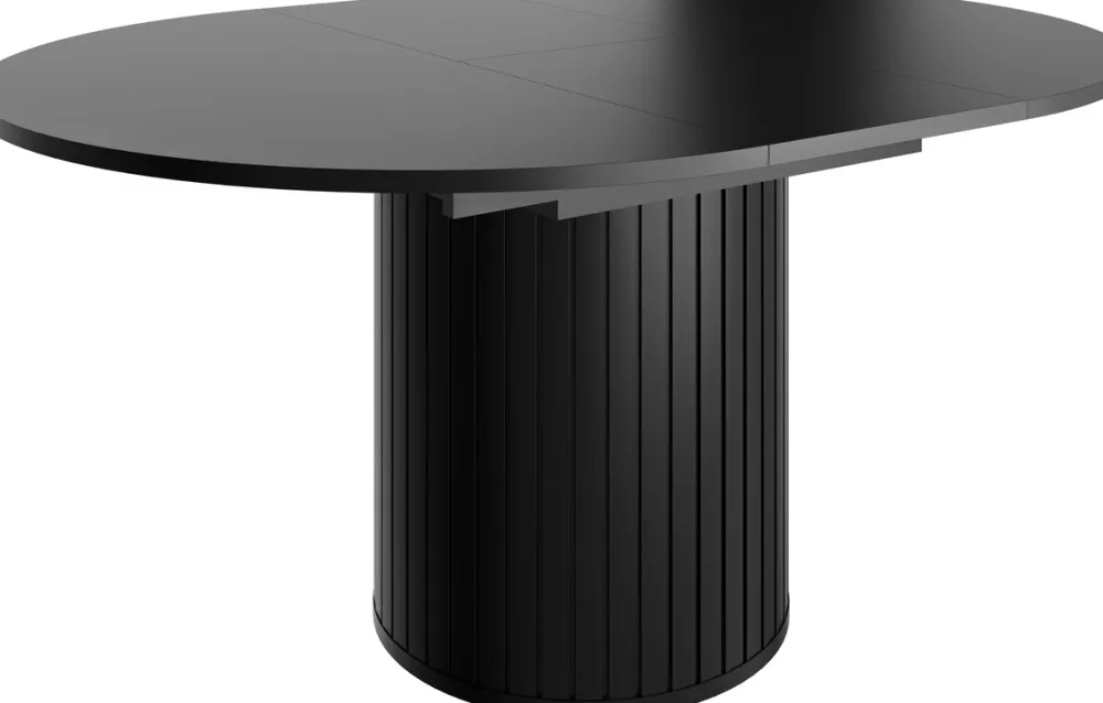 Stoły Rozkładane|Stoły>DOLMAR Nowoczesny okrągły stół do salonu rozkładany 160 cm ZELDA czarny