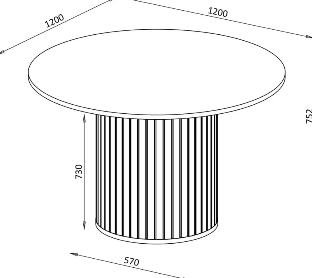 Krzesła|Stoły>DOLMAR Nowoczesny okrągły stół do przedpokoju 120 cm ZELDA cashmere kaszmir