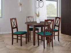 Stoły Z Krzesłami>DREWMIX Nowoczesny okrągły stół z krzesłami do jadalni PALVE