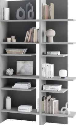 Regały Na Książki>lenart. Nowoczesny otwarty regał na książki z półkami 120 cm wysoki FITT