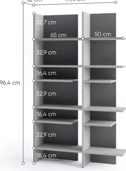 Regały Na Książki></noscript>lenart. Nowoczesny otwarty regał na książki z półkami 120 cm wysoki FITT