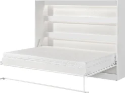 Meble Dla Dzieci|Meble Młodzieżowe>DOMEL Nowoczesny poziomy półkotapczan 140x200 cm biały LED PERCEFT
